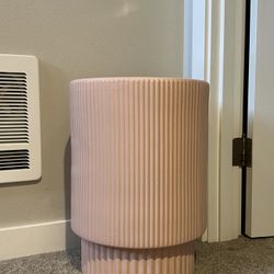 West Elm Fluted Ceramic Side Table - Pink