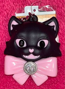 Bath & Body Works 2025 Halloween Light Up Black Vampire Cat Pink Bow Pocketbac Hand Sanitizer Holder NEW!