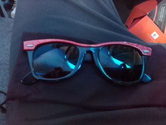 Rayban Wayfarer-Style Sunglasses Blue Mirror Lenses