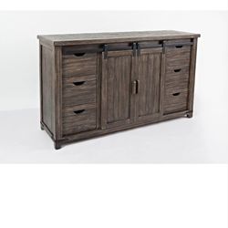 Barn Door Server TV Console Table