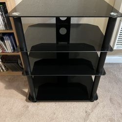 TV Stand Black 4 Tiered 