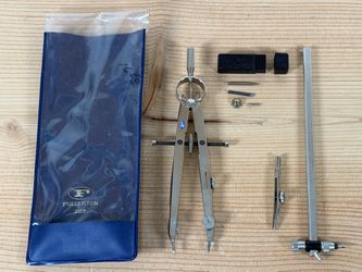 Fullerton No 2117 Drafting Compass With Original Case And Accessories