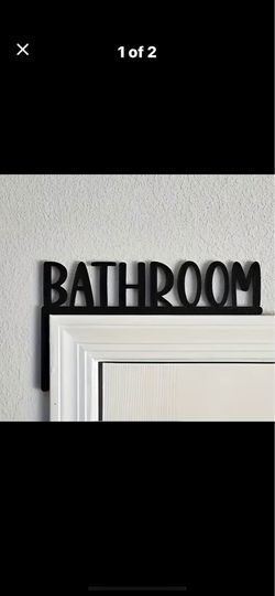 Bathroom  door corner sign