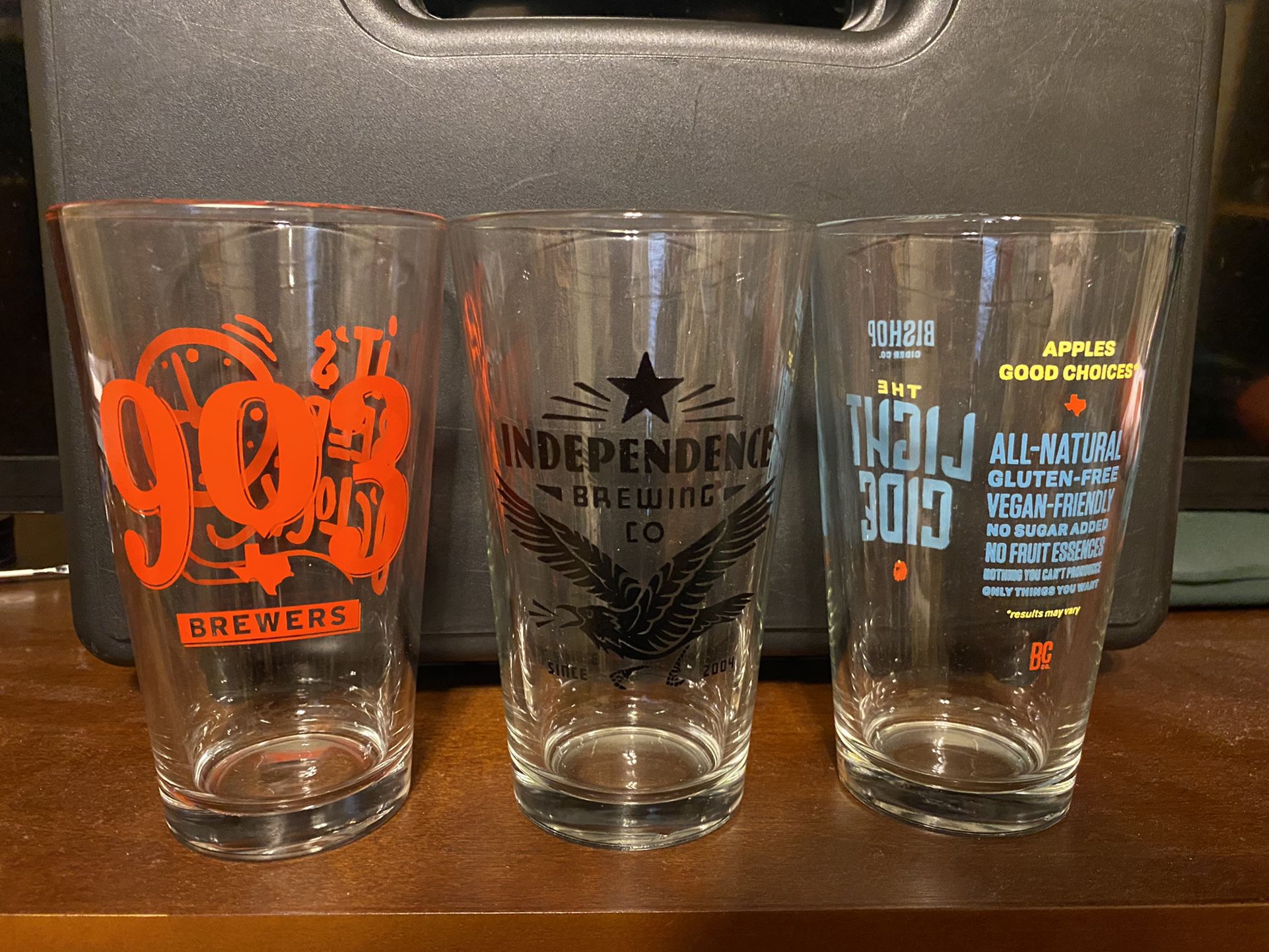6 Texas Brewery Pint Glasses