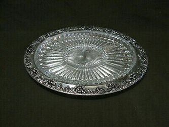 Godinger Silverplate Grape Oval Relish Serving Tray Platter