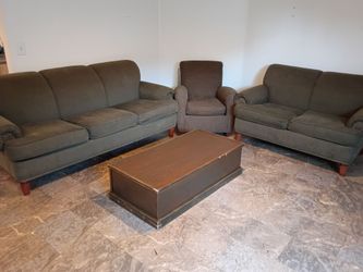Couch, love seat, recliner and coffee table