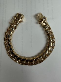 10K Cuban link bracelet 14mm 9.0 inches