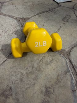 2 LB Yellow Vinyl Dumbbell Set