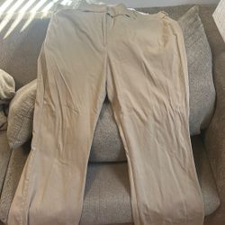 Various Pieces Pants Khaki Size 24 Lane Bryant Stretchy , Dress khaki Size 24w Loose Fitting, And Loose Khaki Blouse Rayon Silky Shirt 