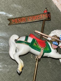 VINTAGE CHRISTMAS ORNAMENT Yuletide Carousel Horse