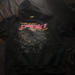 Black Hoodie with Spider Web Design