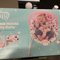 Bright Starts Disney Baby Minnie Mouse Baby Bouncer Soothing Vibrations