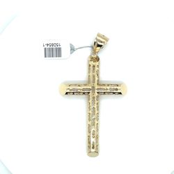 10kt Gold Pendant Open Tube Cross 9.20grams 150854 1
