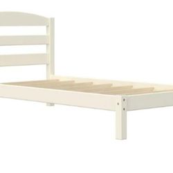 White Wooden Twin Bedframe 