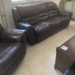LEATHER SOFA & RECLINER  for $175 all