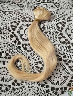 Human Hair Extensions 22" Clip On Blonde Whole Head