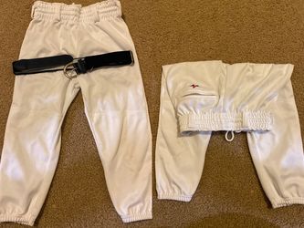 Youth Baseball White Pant and Navy Belt