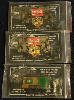 2003 San Diego Padres Farewell Qualcomm Pins – Lot of 3