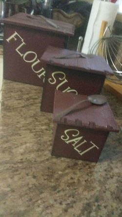 Unique Flour, Sugar and Salt Containers