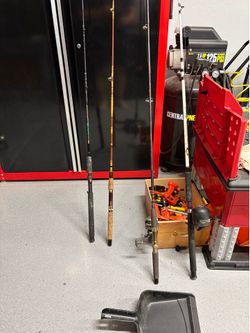 Fishing rods and reels.