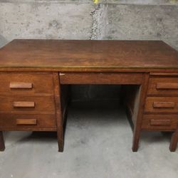 Oak 1930's office desk