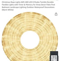 Christmas Rope Lights 66ft 480 LED 8 Modes