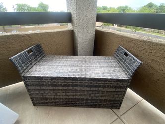 Outdoor Wicker Storage Deck Box