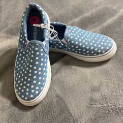 Size 4 Girls Denim Slip Ons
