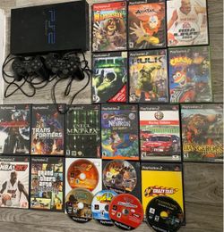 PlayStation 2  with 2 Controllers and 20+ Games