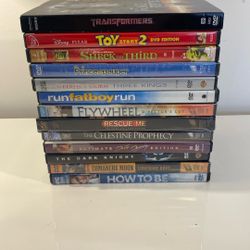 12 DVD’s, 5 Never Opened. 
