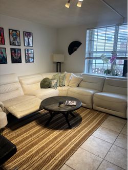 White leather sofa