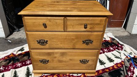Vintage Mid Century Chippendale Maple Chest of Drawers small chest nightstand L30”*D18”*H30”(address in description)