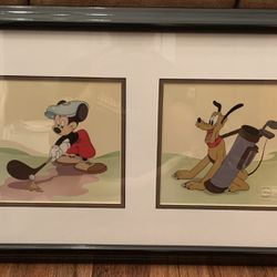 Walt Disney Studios Limited Edition "Teeing Off" Mickey Mouse And Pluto
