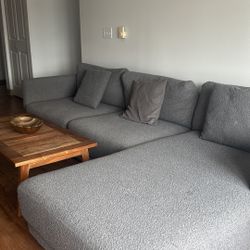 Modern Gray Sectional Sofa – Bouclé – $600