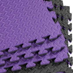 Xspec 1" Extra Thick Interlocking Home Gym Foam Floor Mat Reversible Tiles (24" × 24") | 12 Pieces, 48 Square feet | Protective Flooring for Work Out 