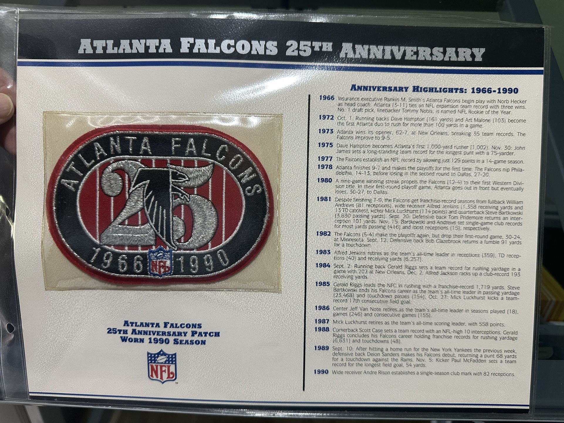Atlanta Falcons 25th Anniversary Patch