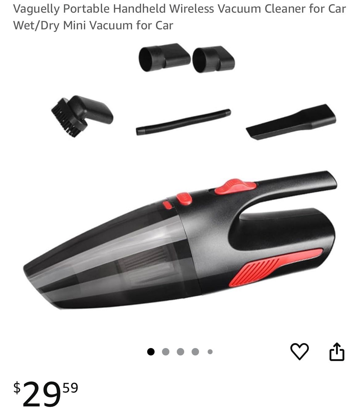 Vaguelly Portable Handheld Wireless Vacuum Cleaner for Car Wet/Dry Mini Vacuum for Car