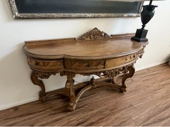 Ornate Carved Wooden Console Table