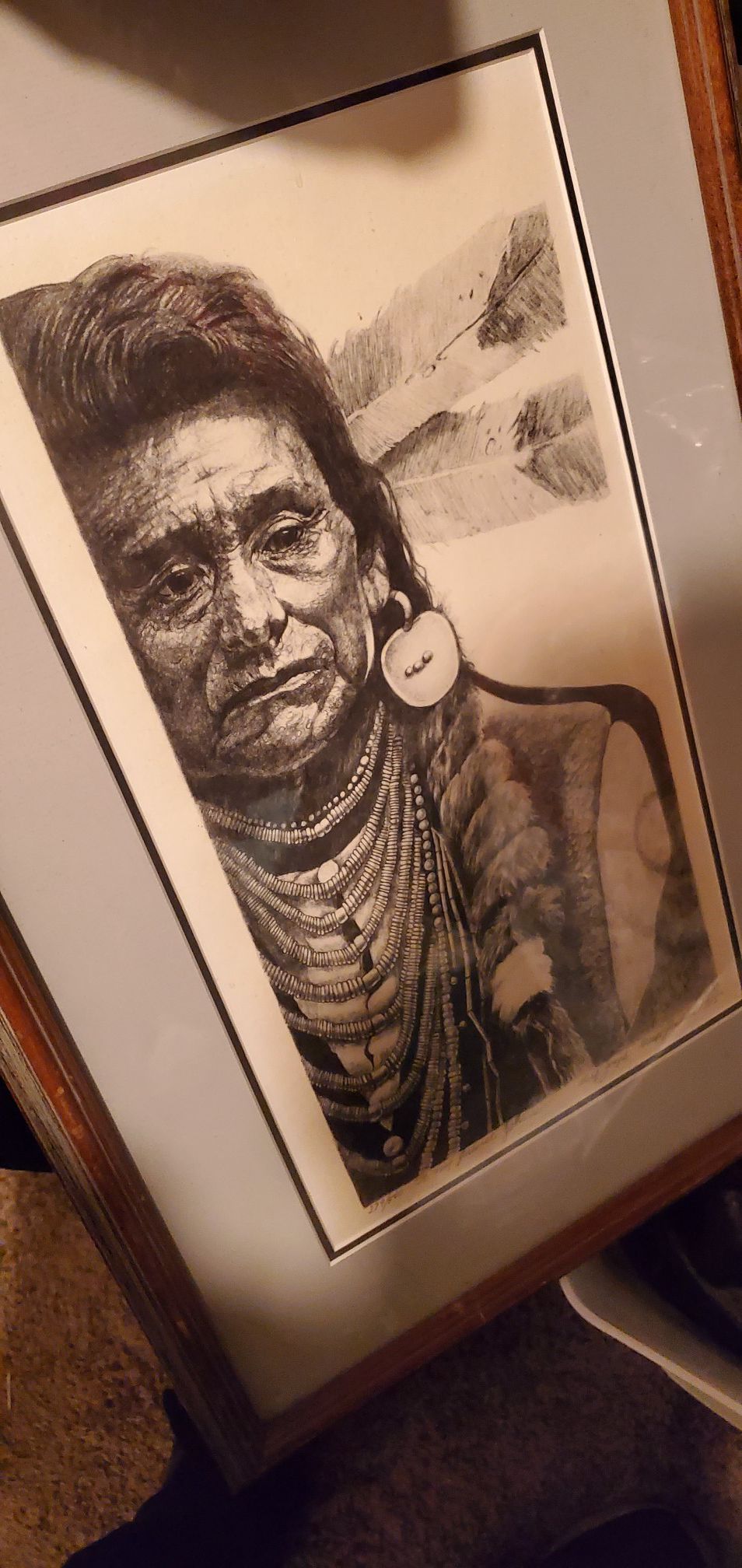 Chief Joseph Portrait Pencil Drawing 1985