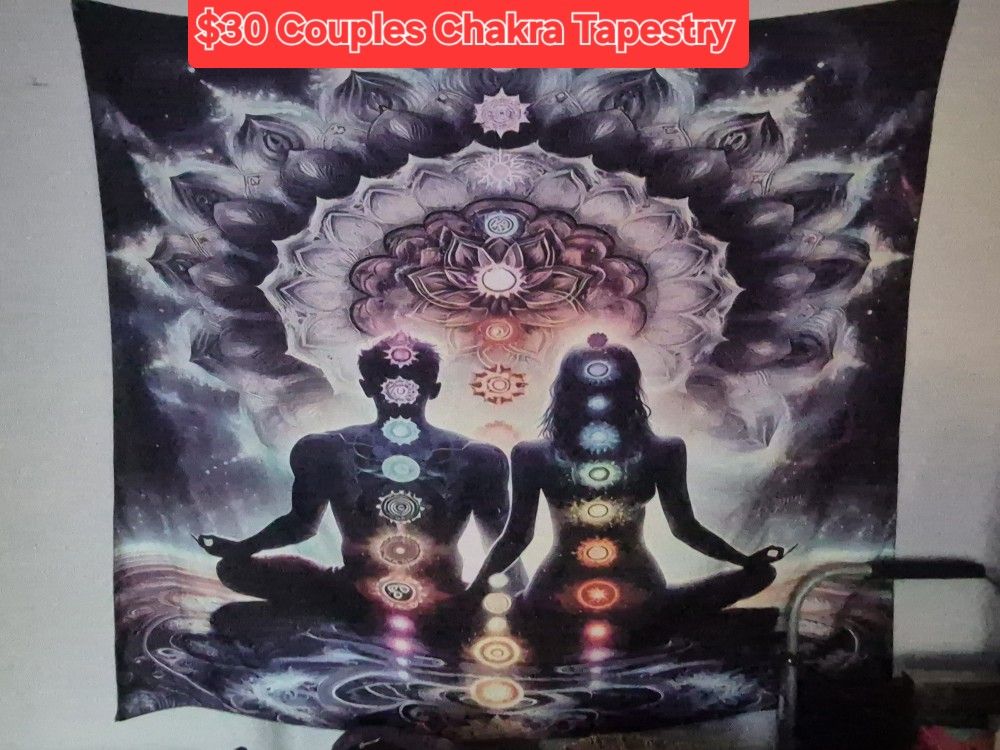 Large Couples Chakra Tapestry For Sale
