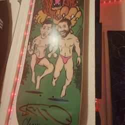 Steve O And Chris Pontius Signed Skate Deck