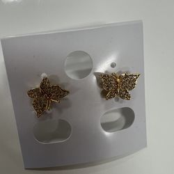 Gold plated butterfly Ear Rings 