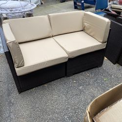 Brand new  brown color 2pcs patio set (only 2 chairs with cushion)