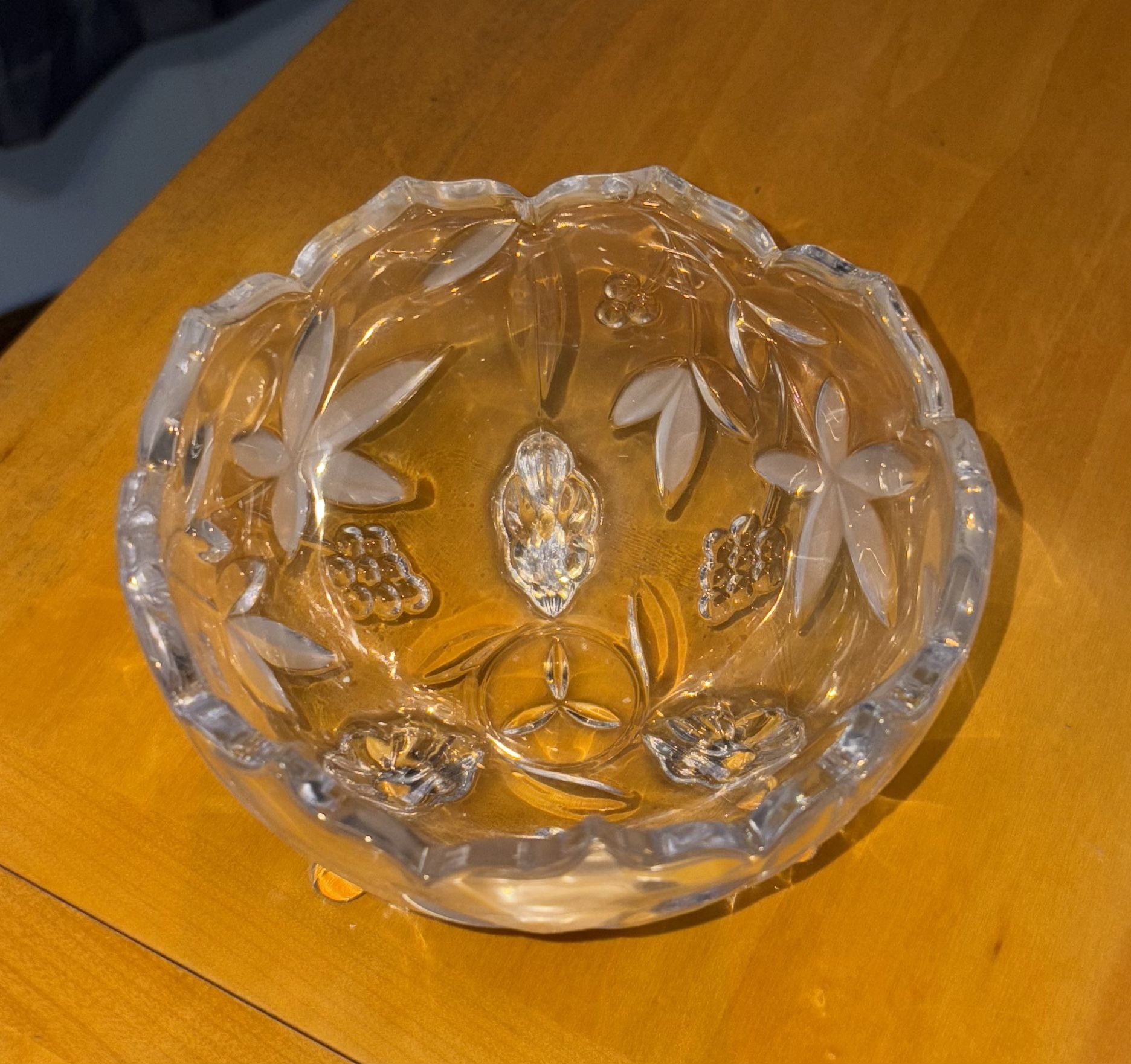 Mikasa Crystal Flowery Bowl