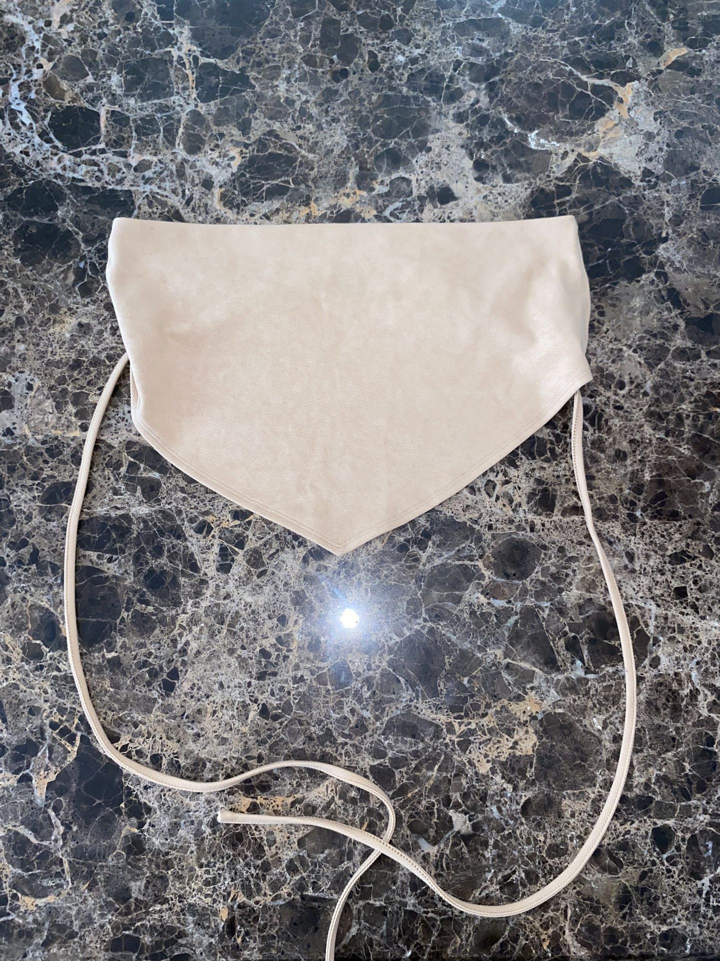 Beige Suede Crop Top