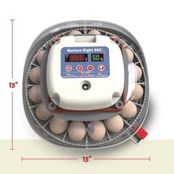 Nature Right 360 Egg Incubator Farms for Hatching Chicks - Holds 22 Eggs