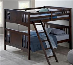 Brand New Espresso Full over Full Bunk Bed