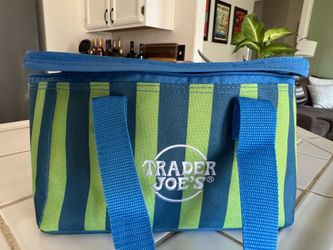 Trader Joe’s Insulated Bag Blue and Green Stripped
