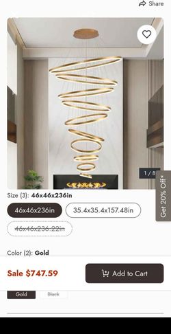 Modern Gold Multi-Ring LED Chandelier