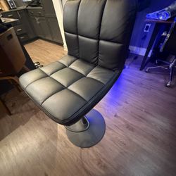 Black Leather Barstool